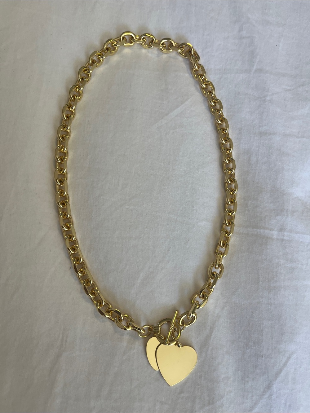 Gold Heart Pendant Chain Necklace - Women Jewelry